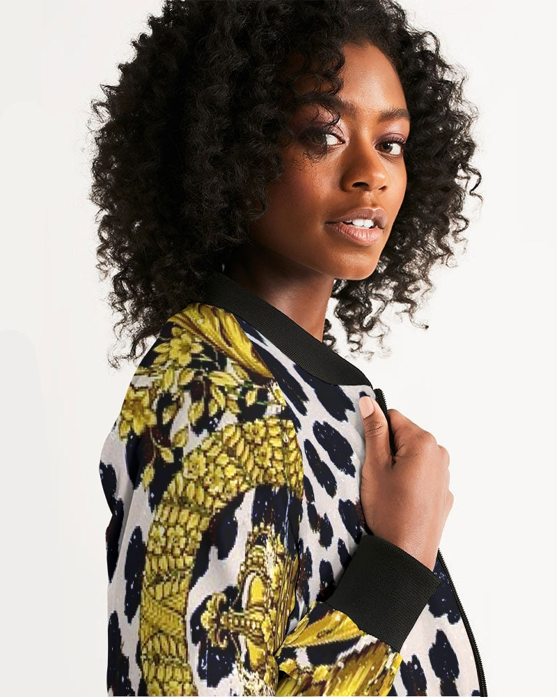 Aurum Wildlife Women's All-Over Print Bomber Jacket