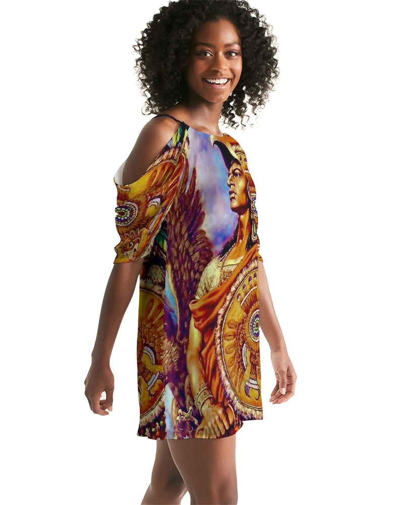 Billionaire Girlscouts Aztecs Women's Open Shoulder A-Line Dress