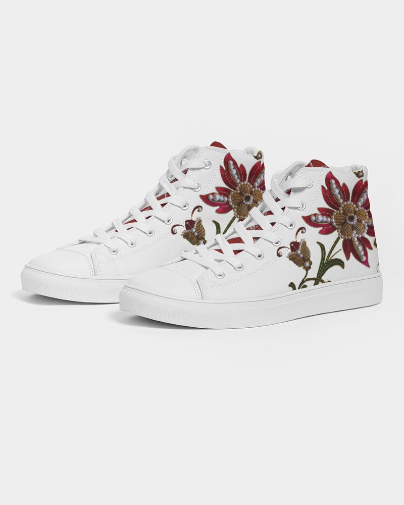 Crimson Aurum Flora Women's Hightop Canvas Shoe