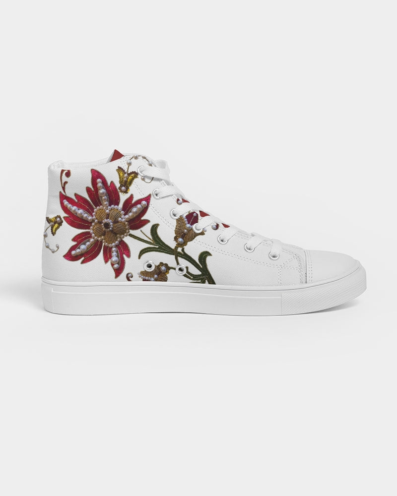 Crimson Aurum Flora Women's Hightop Canvas Shoe
