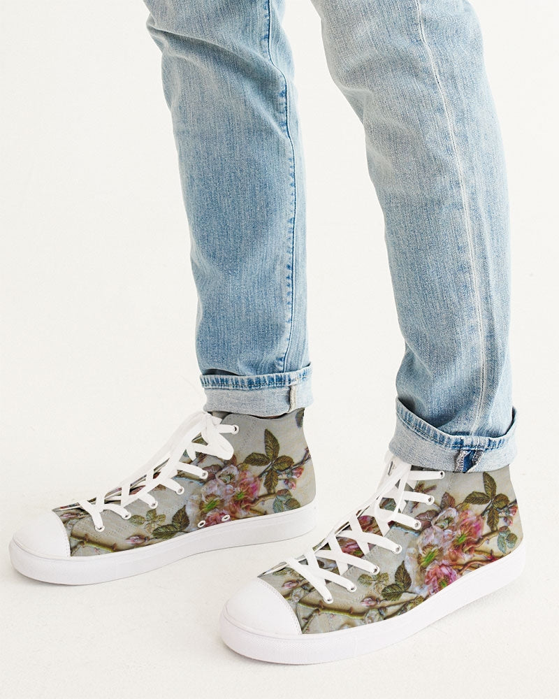 Ivory Flora Men's Hightop Canvas Shoe