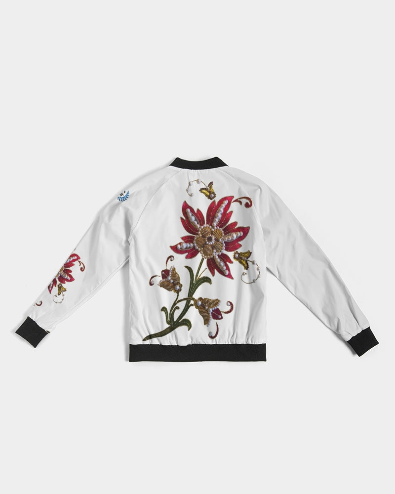 Crimson Aurum Flora Women's Bomber Jacket