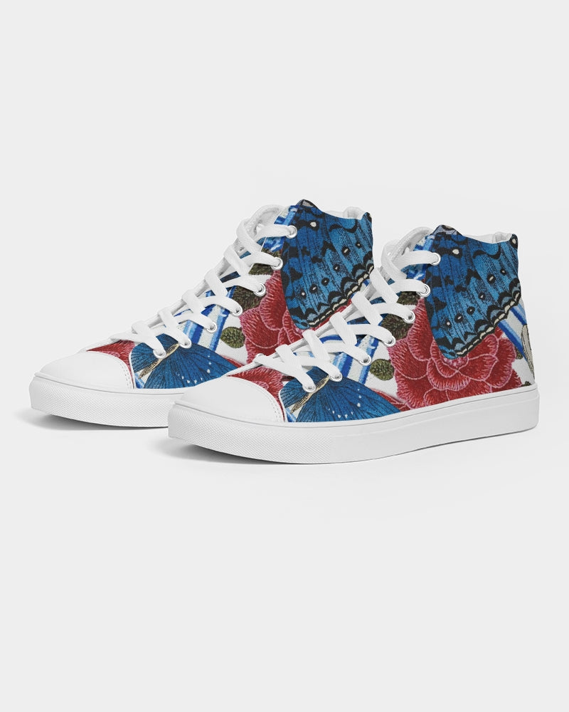 Butterflies and Roses Men's Hightop Canvas Shoe