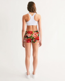 Rose Garden Women's Mid-Rise Yoga Shorts