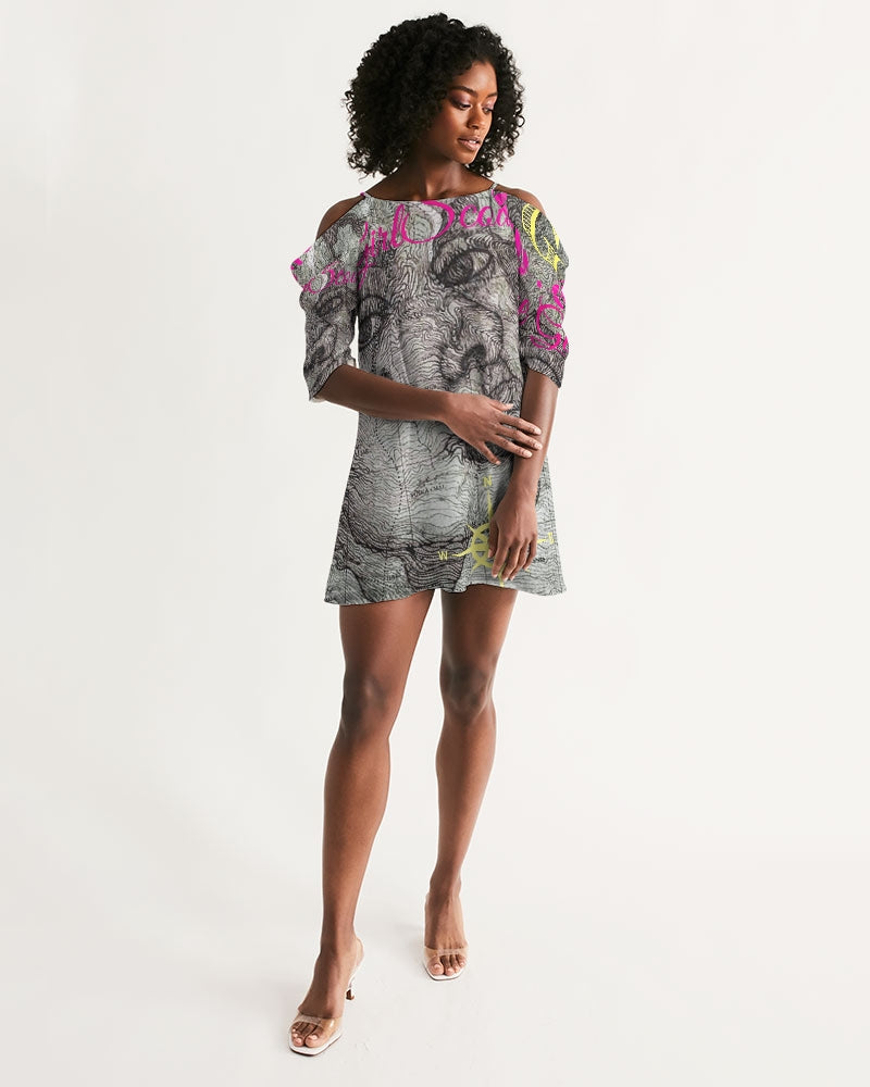 Bgs Women's Open Shoulder A-Line Dress