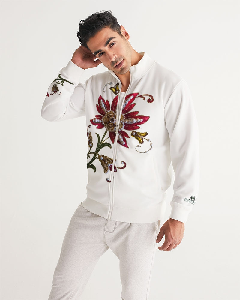 Crimson Aurum Flora Men's All-Over Print Track Jacket