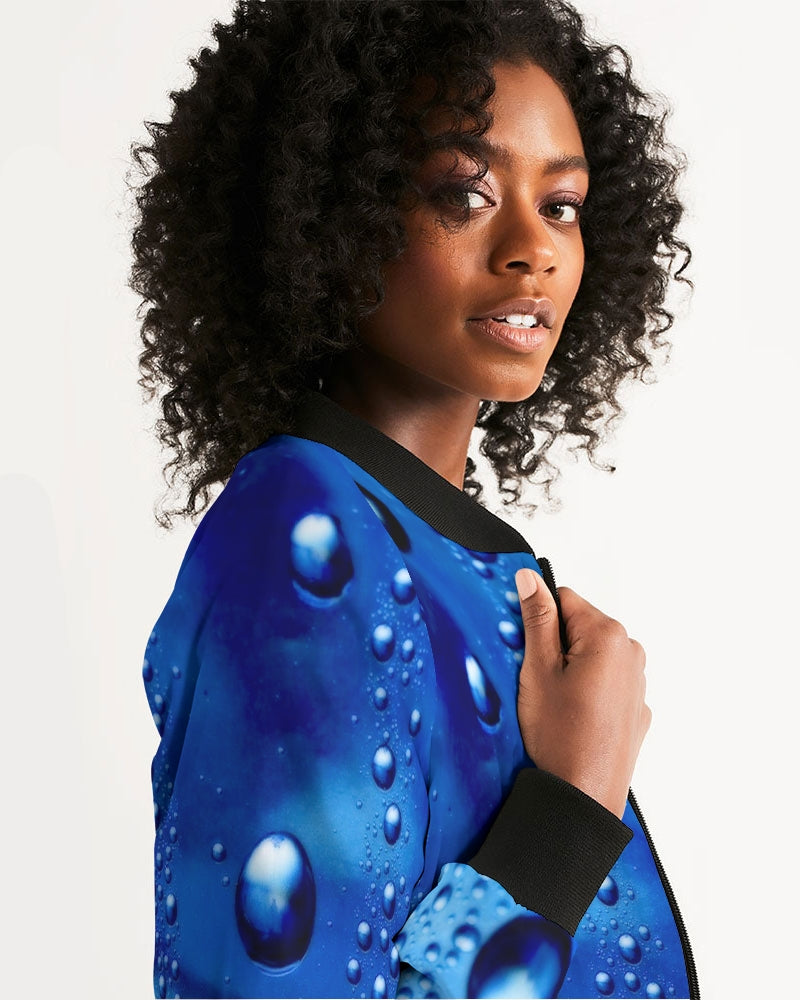 Azul Waterdrops Women's All-Over Print Bomber Jacket