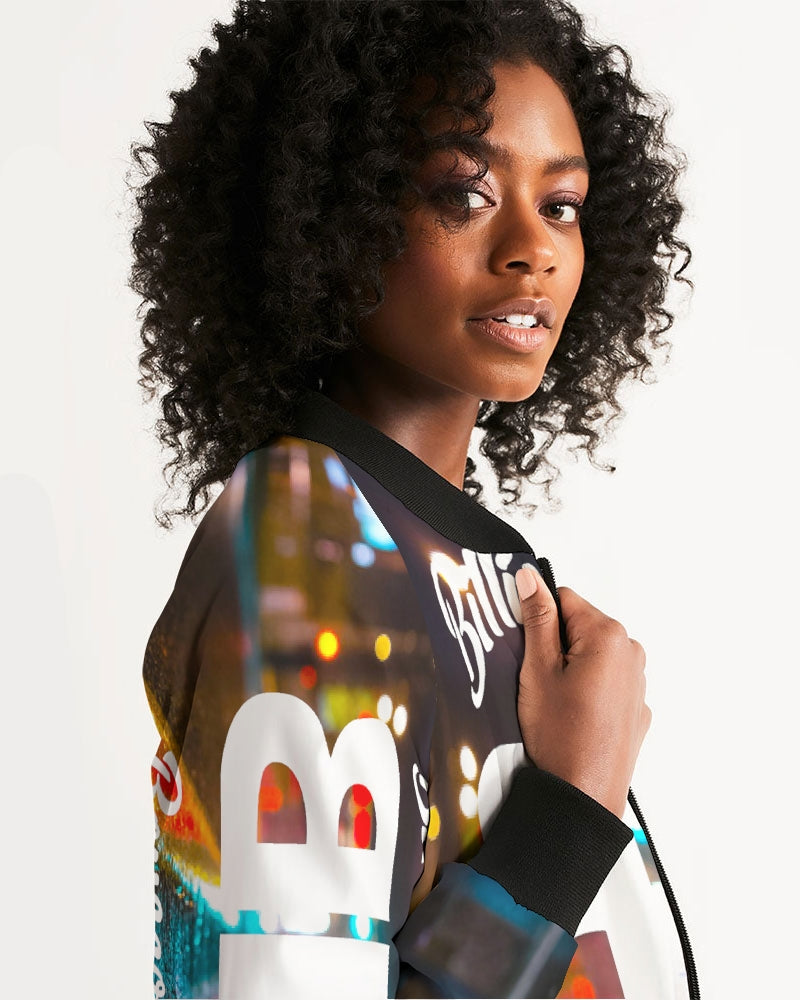 Neon Streetlife Women's All-Over Print Bomber Jacket