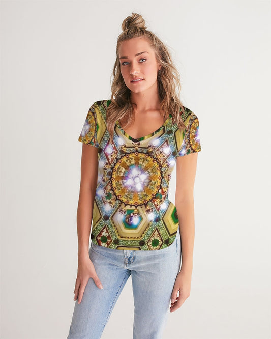 Antique Women's All-Over Print V-Neck Tee