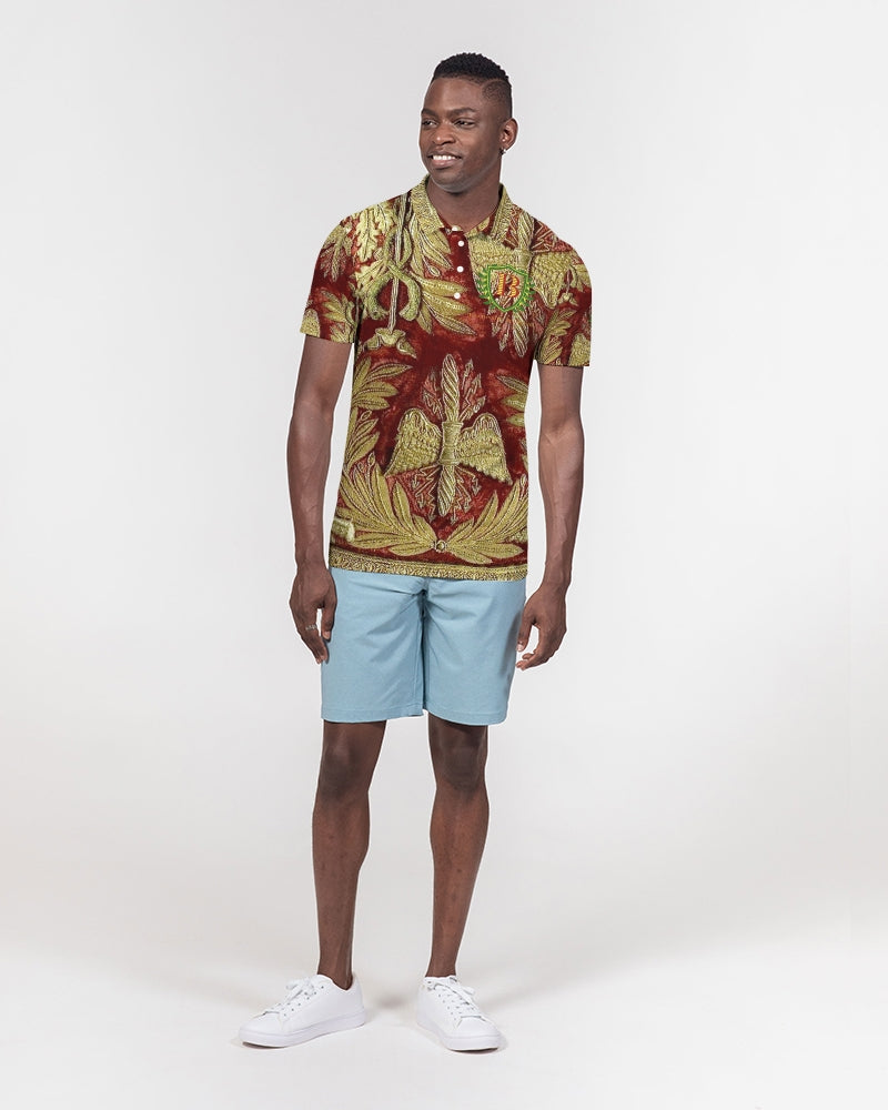 Red Velvet Men's All-Over Print Slim Fit Short Sleeve Polo