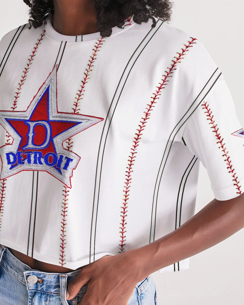 Stars and Stripes Women's All-Over Print Lounge Cropped Tee