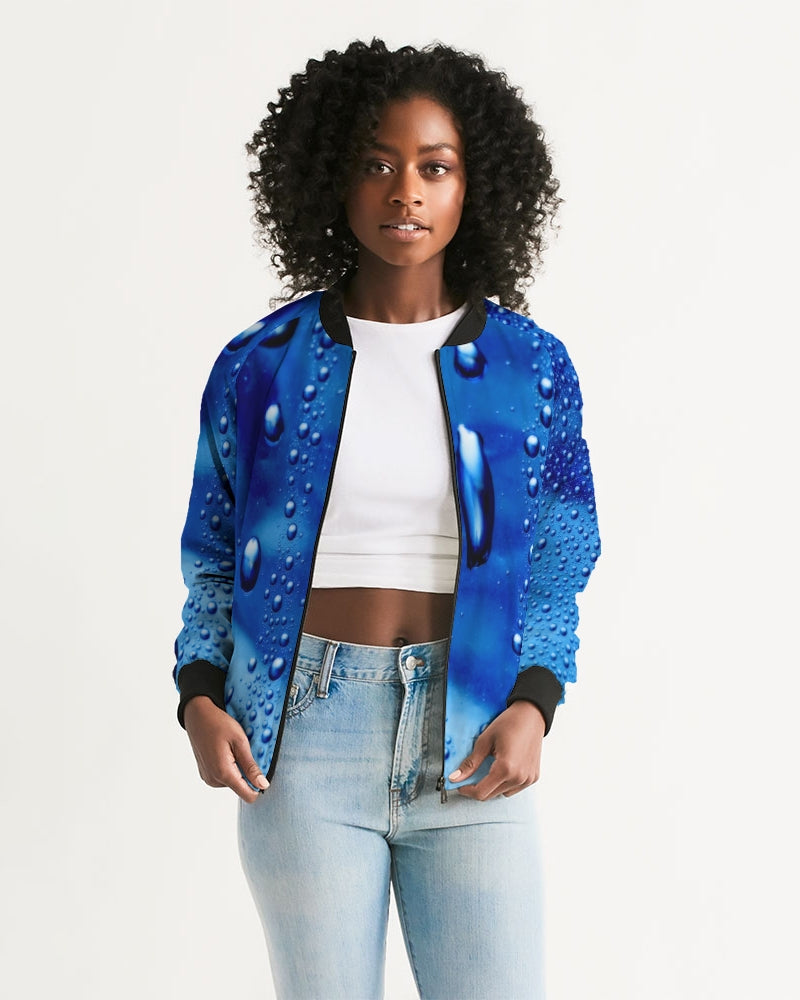 Azul Waterdrops Women's All-Over Print Bomber Jacket