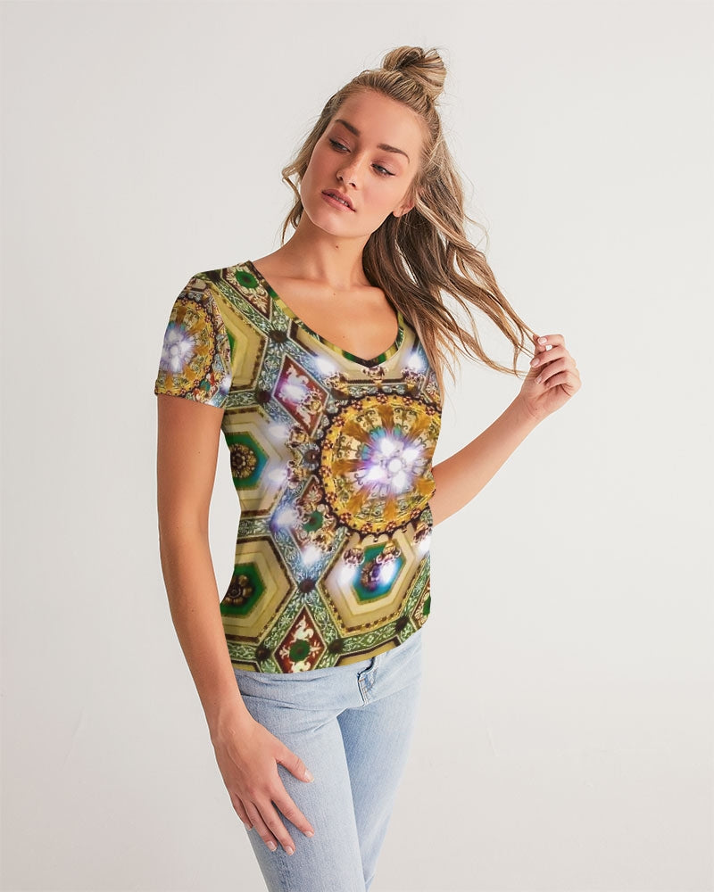 Antique Women's All-Over Print V-Neck Tee