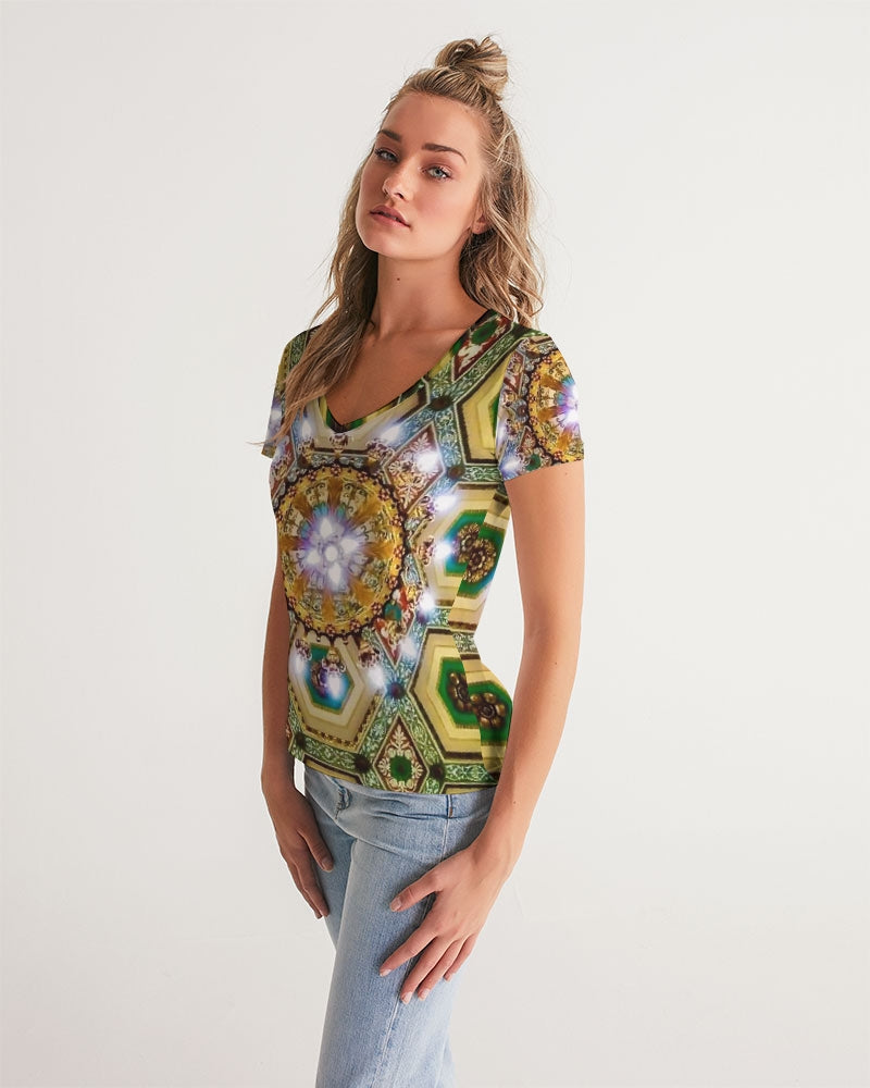 Antique Women's All-Over Print V-Neck Tee