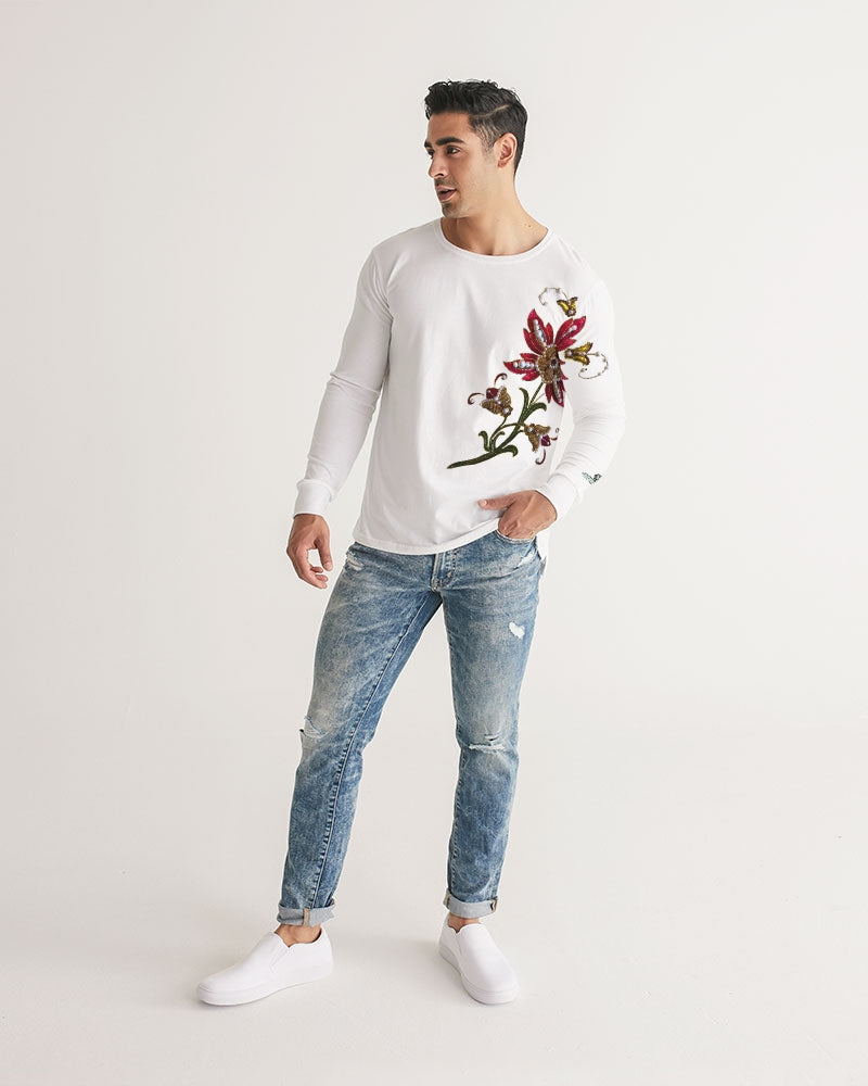 Crimson Aurum Flora Men's All-Over Print Long Sleeve Tee