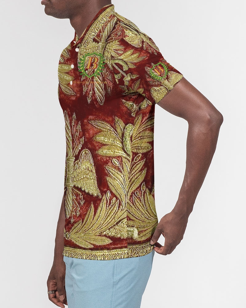 Red Velvet Men's All-Over Print Slim Fit Short Sleeve Polo