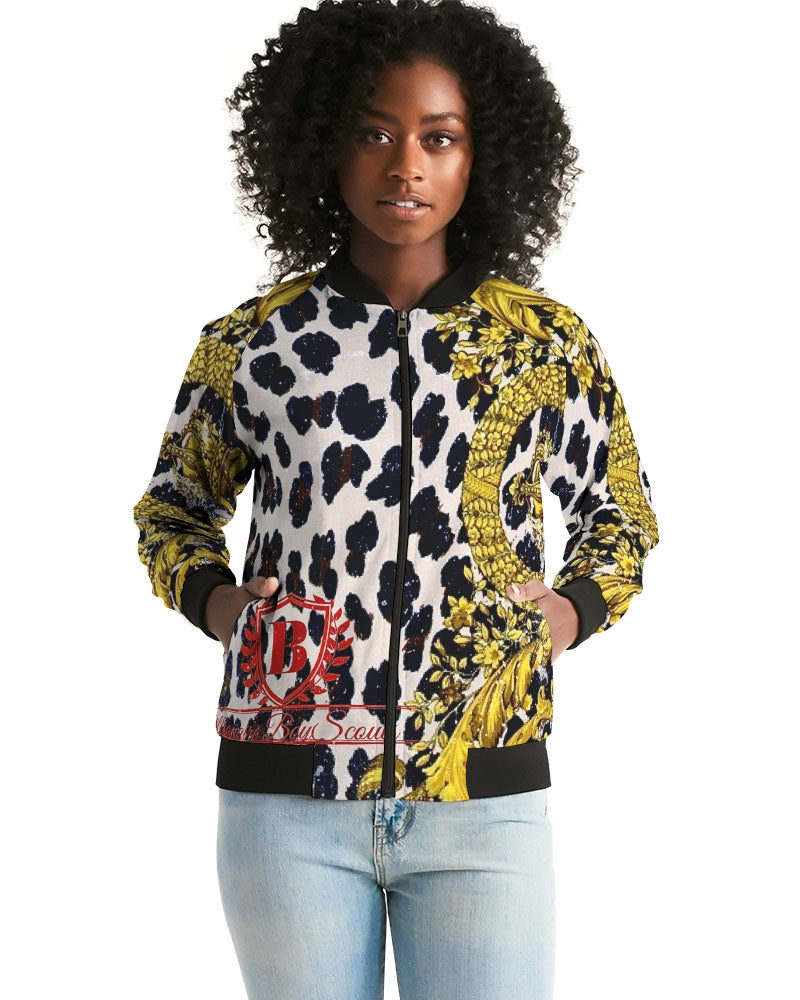 Aurum Wildlife Women's All-Over Print Bomber Jacket