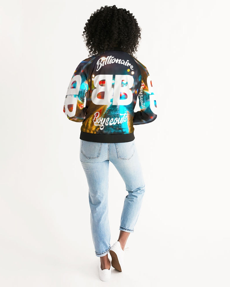 Neon Streetlife Women's All-Over Print Bomber Jacket