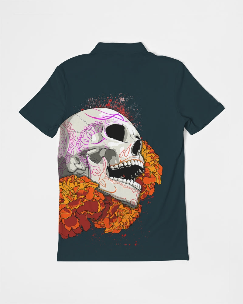 Dia Muerta Men's All-Over Print Slim Fit Short Sleeve Polo