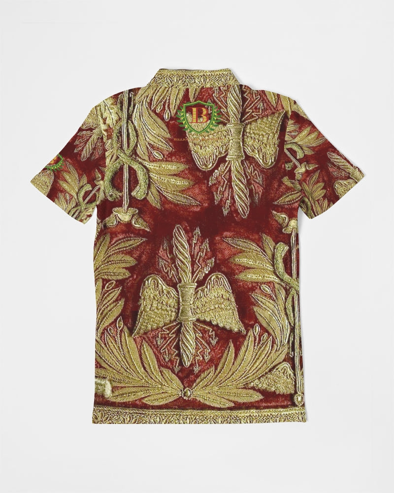 Red Velvet Men's All-Over Print Slim Fit Short Sleeve Polo