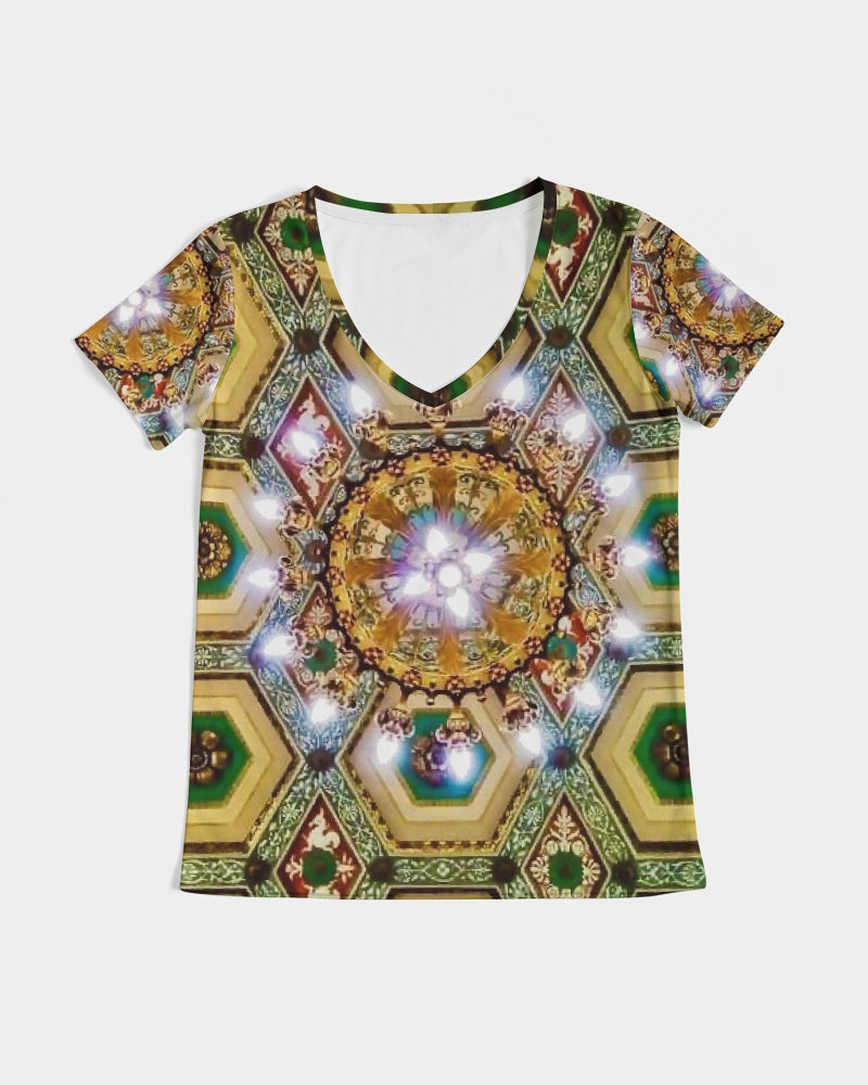 Antique Women's All-Over Print V-Neck Tee