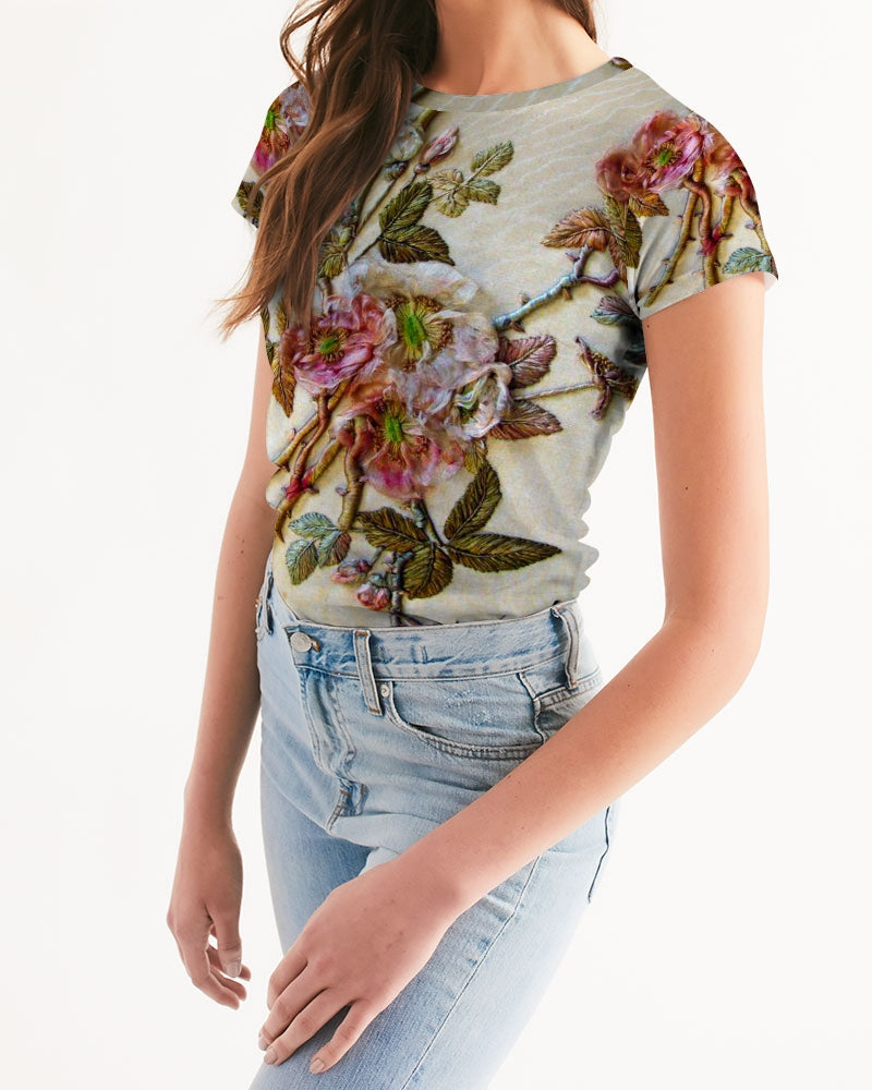 Ivory Flora Women's All-Over Print Tee