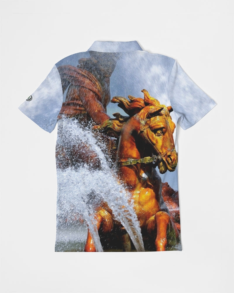 Apollo  Men's All-Over Print Slim Fit Short Sleeve Polo