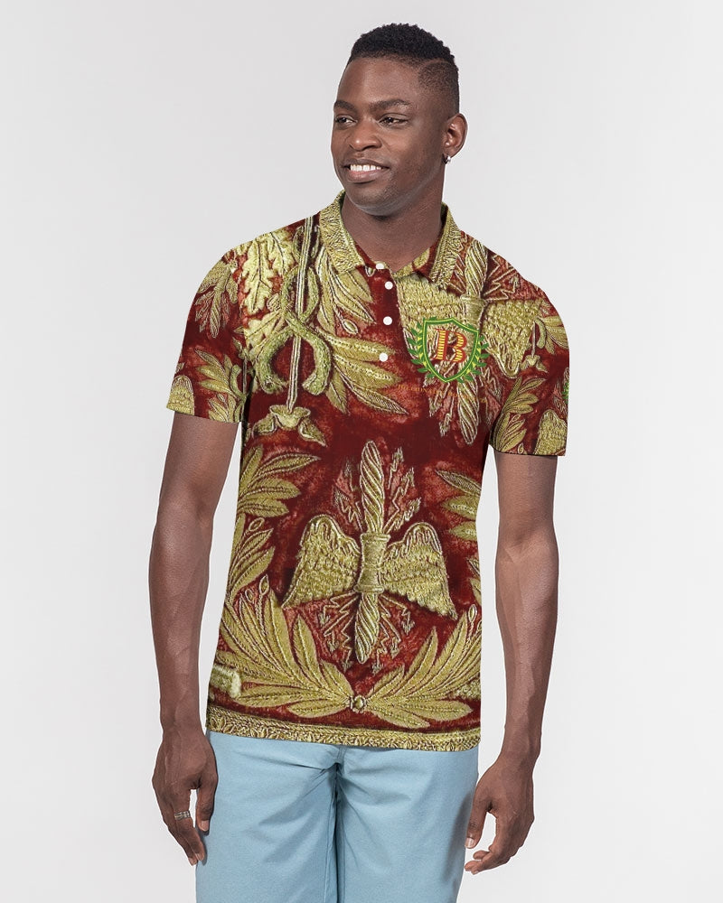 Red Velvet Men's All-Over Print Slim Fit Short Sleeve Polo