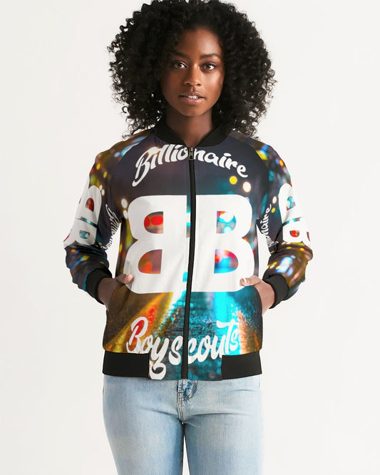 Neon Streetlife Women's All-Over Print Bomber Jacket