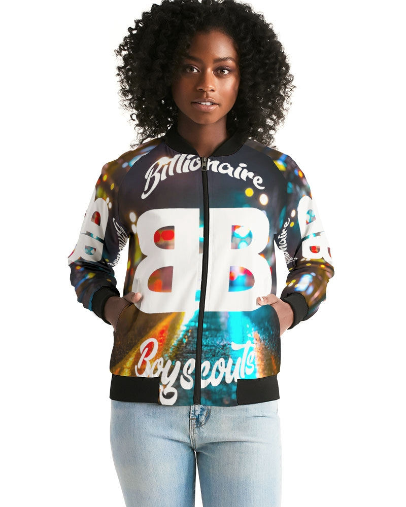 Neon Streetlife Women's All-Over Print Bomber Jacket