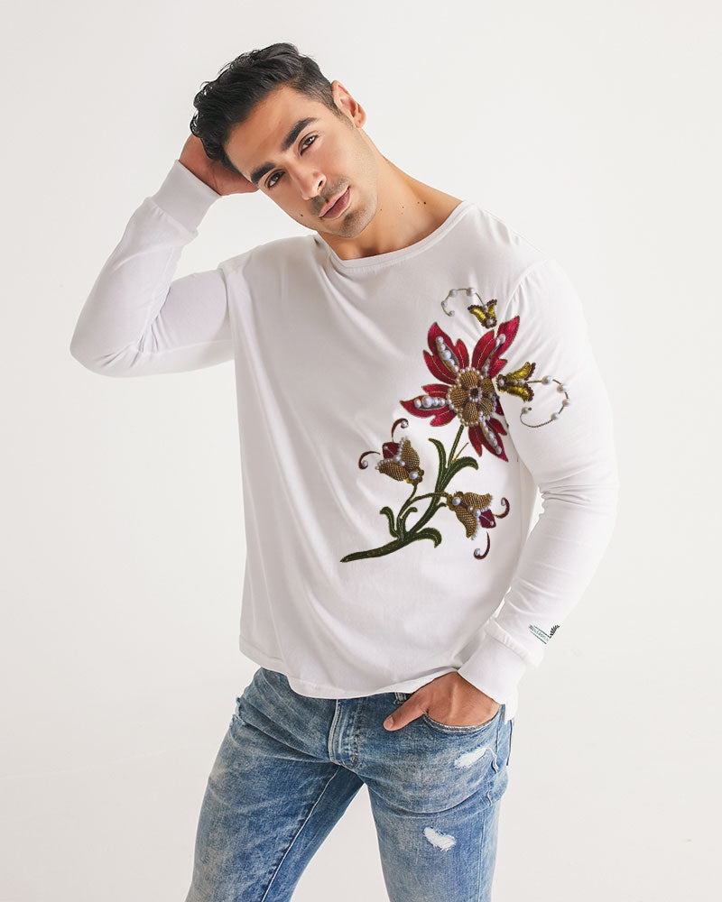 Crimson Aurum Flora Men's All-Over Print Long Sleeve Tee