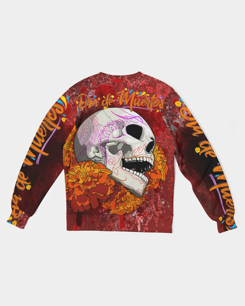 deR Muerta  Men's All-Over Print Classic French Terry Crewneck Pullover