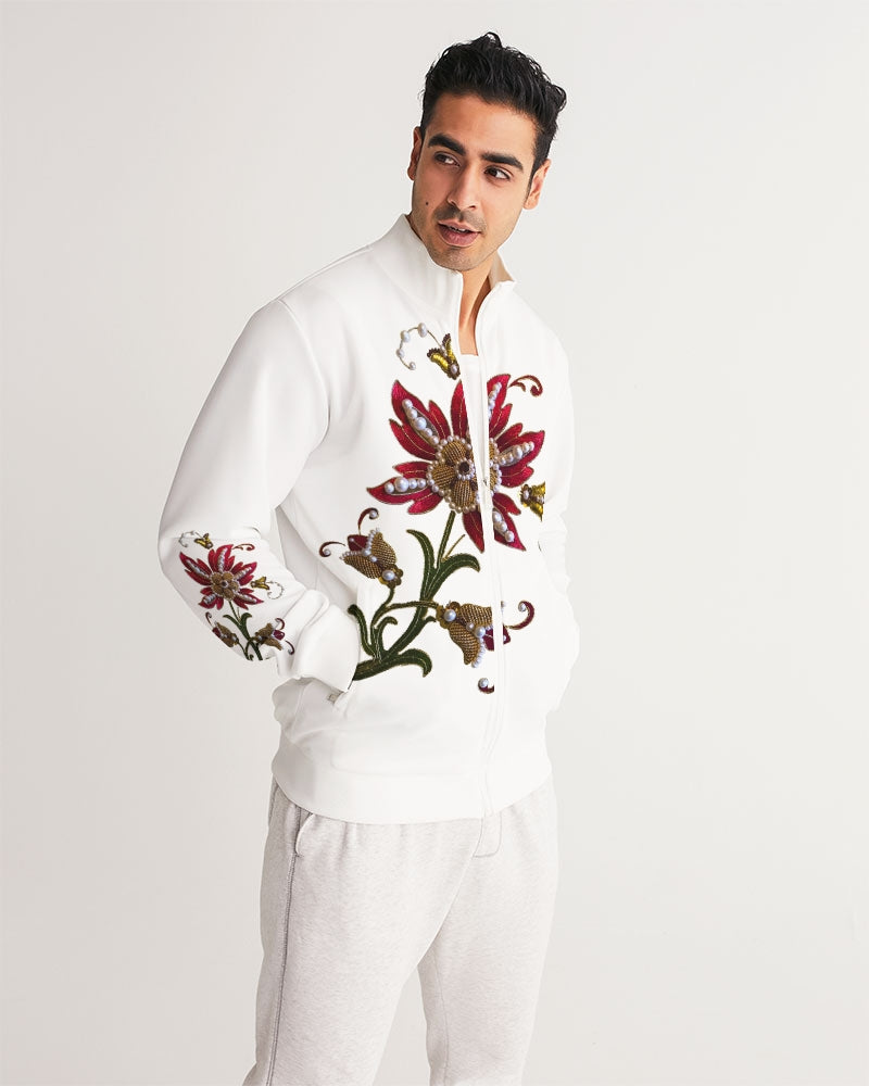 Crimson Aurum Flora Men's All-Over Print Track Jacket