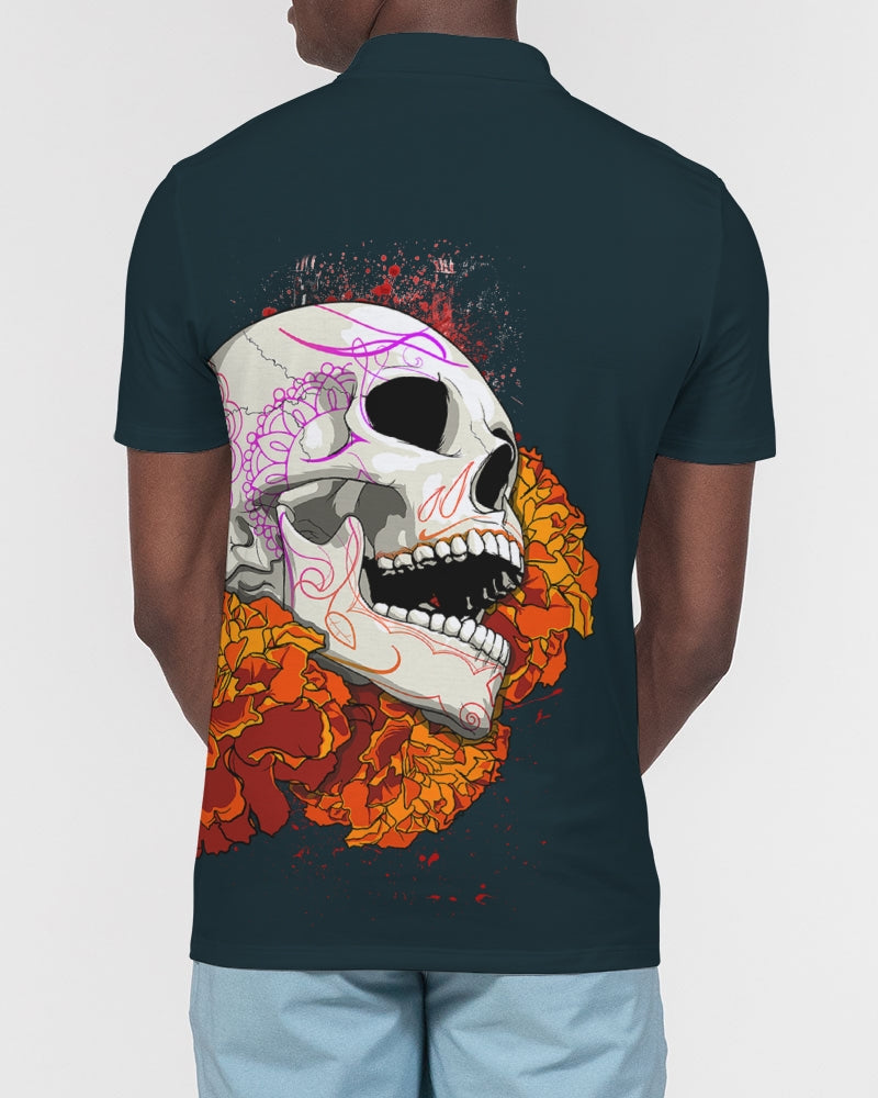 Dia Muerta Men's All-Over Print Slim Fit Short Sleeve Polo