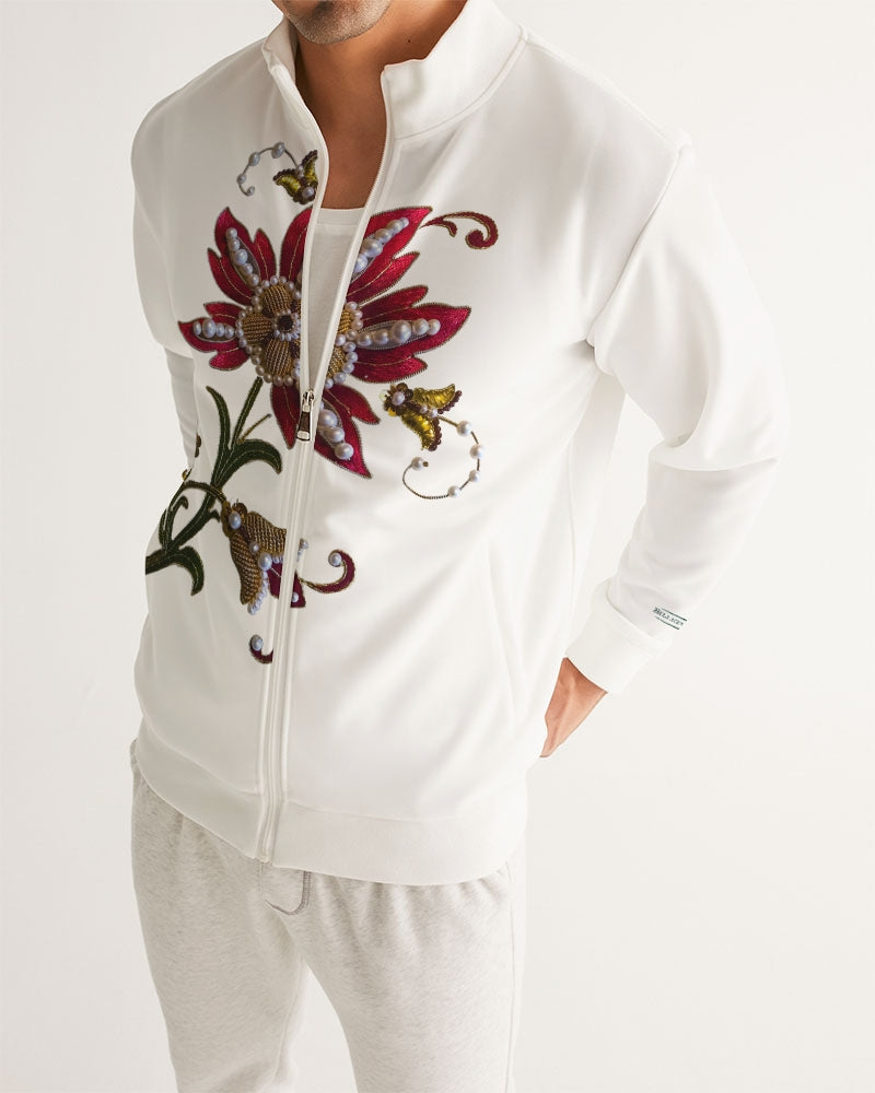 Crimson Aurum Flora Men's All-Over Print Track Jacket