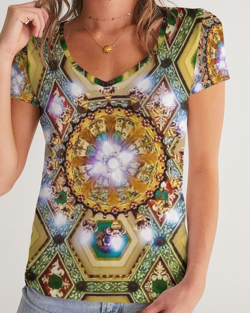 Antique Women's All-Over Print V-Neck Tee