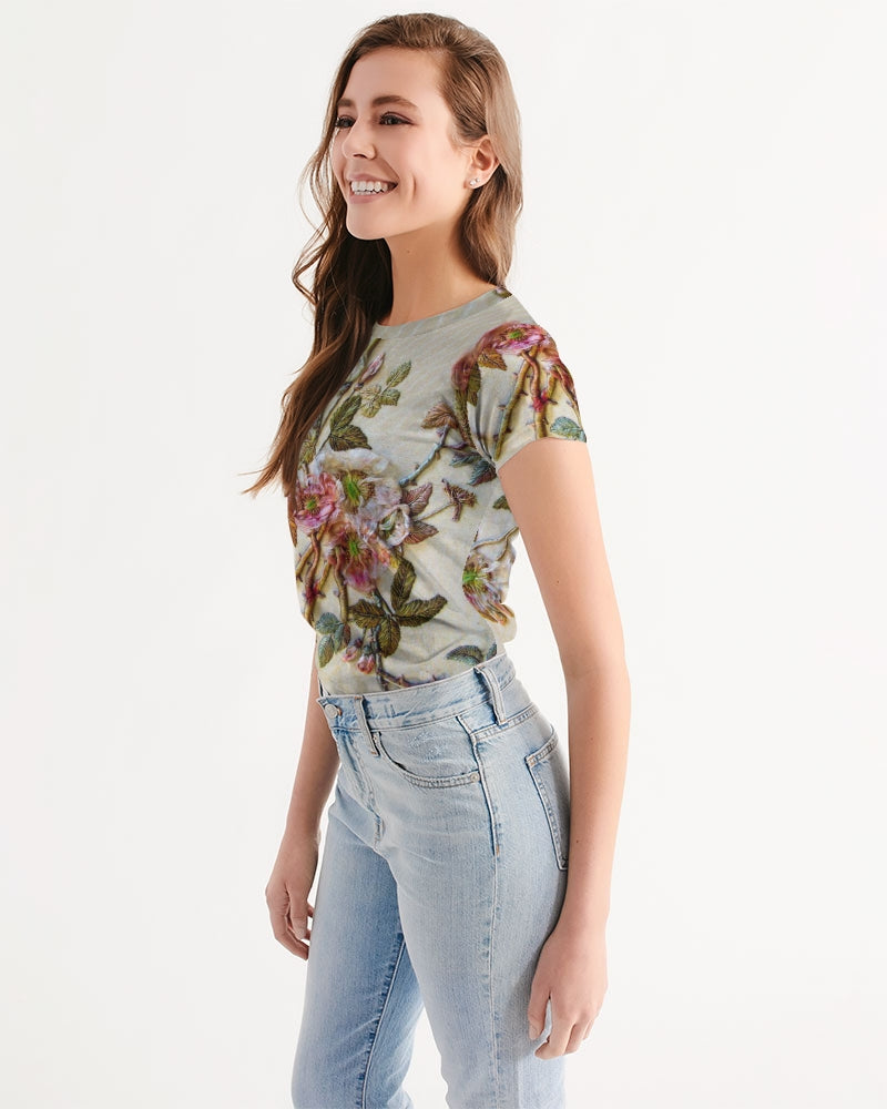 Ivory Flora Women's All-Over Print Tee