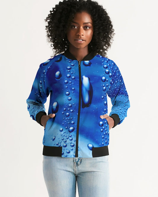 Azul Waterdrops Women's All-Over Print Bomber Jacket