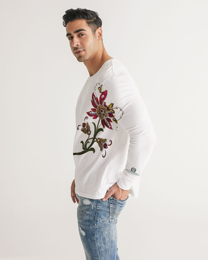 Crimson Aurum Flora Men's All-Over Print Long Sleeve Tee