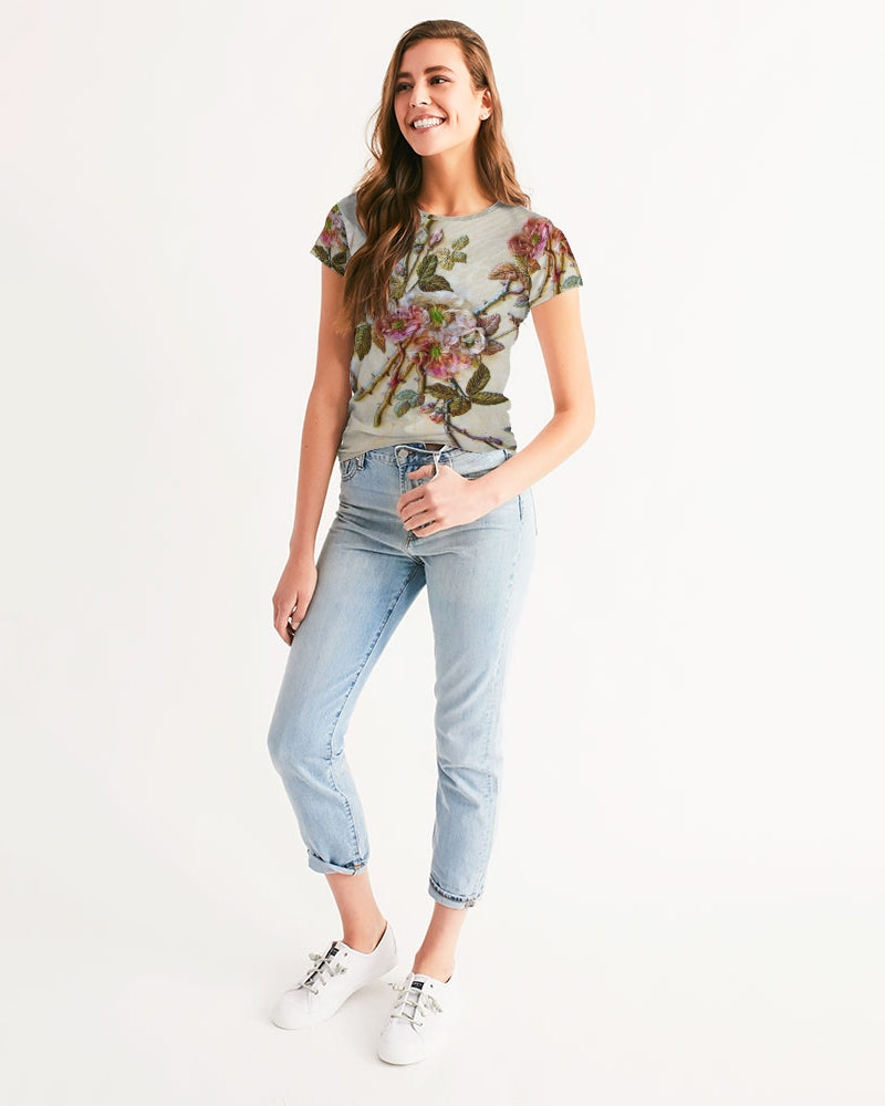 Ivory Flora Women's All-Over Print Tee