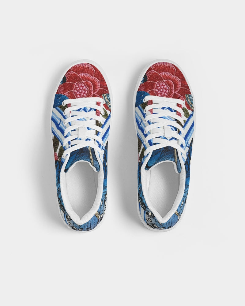 Butterflies and Roses Women's Faux-Leather Sneaker