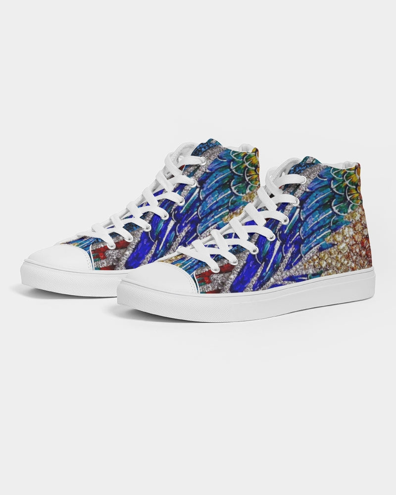 Disco Blue Women's Hightop Canvas Shoe
