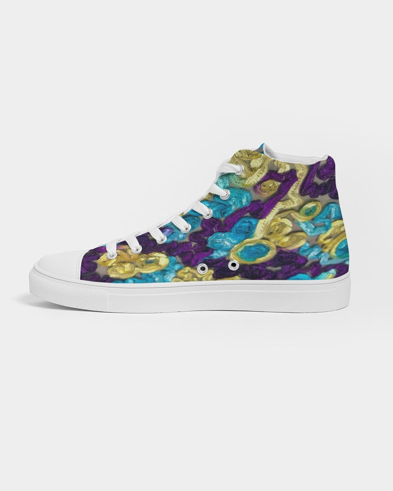 Floral Ribbon Women's Hightop Canvas Shoe