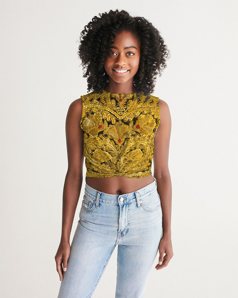 Gold Baroque Women's Twist-Front Tank