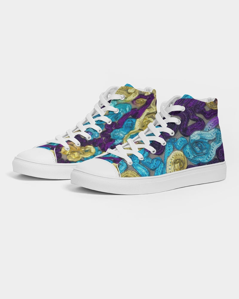 Floral Ribbon Women's Hightop Canvas Shoe