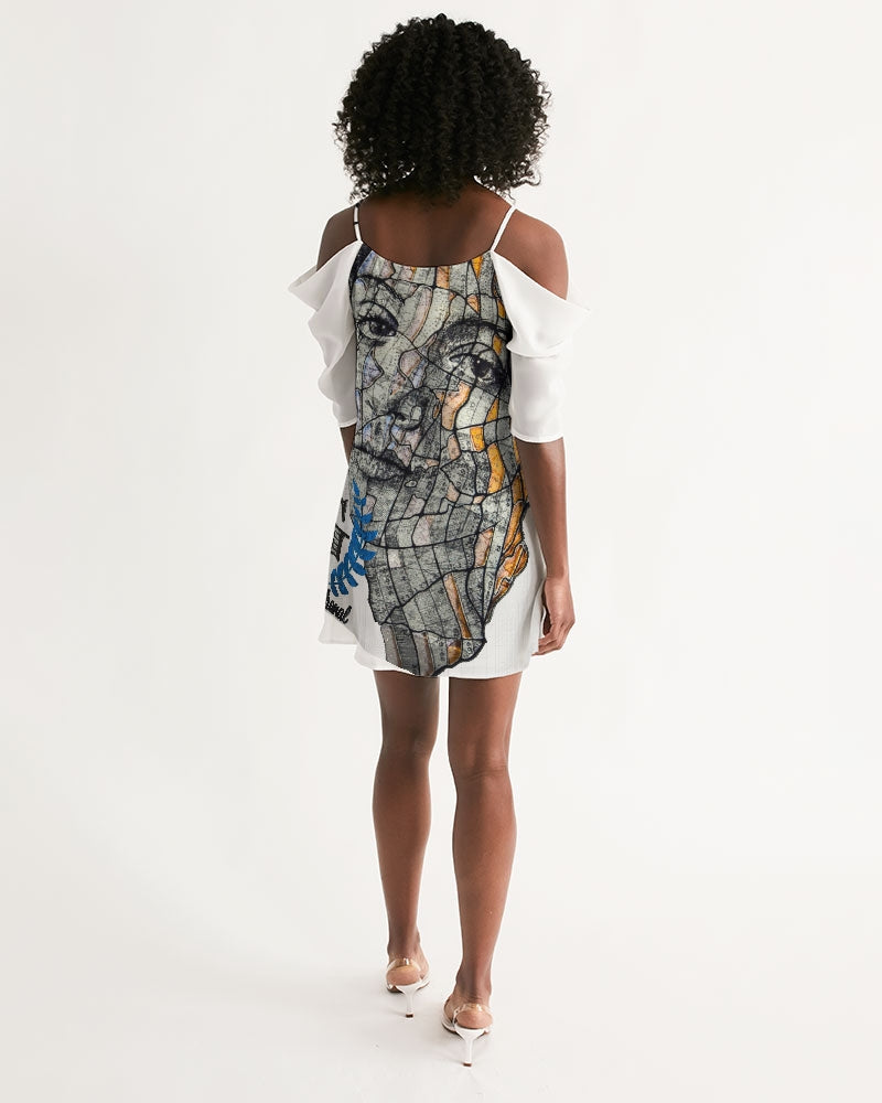 Billionaire Girlscouts International Femme Women's Open Shoulder A-Line Dress