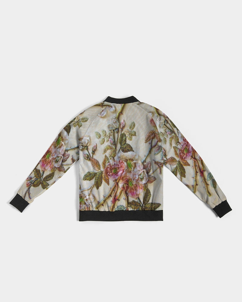 Ivory Flora Women's Bomber Jacket