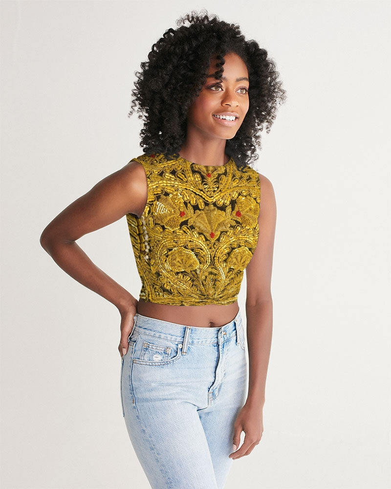 Gold Baroque Women's Twist-Front Tank