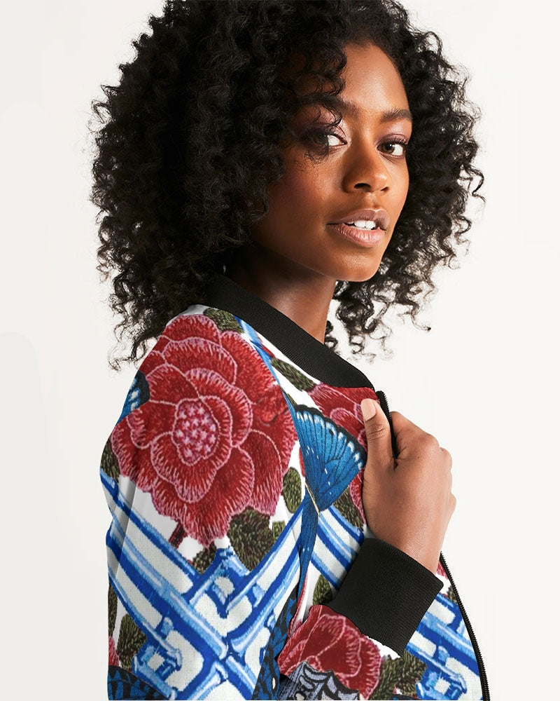 Butterflies and Roses Women's Bomber Jacket