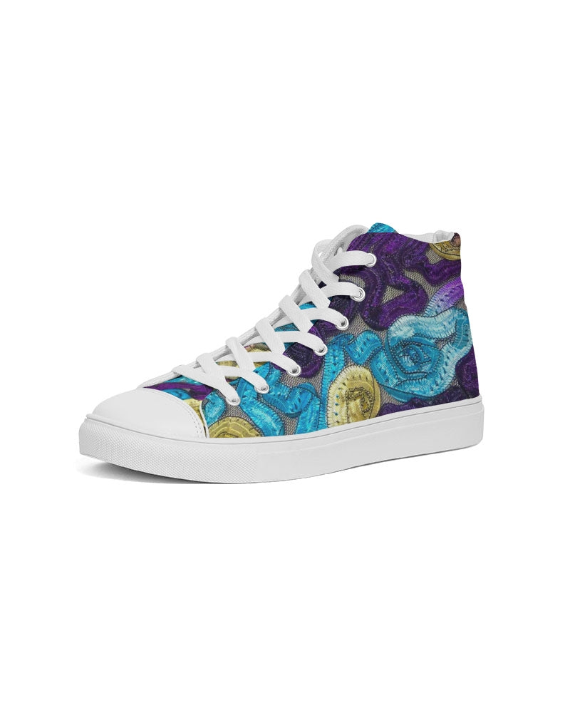 Floral Ribbon Women's Hightop Canvas Shoe